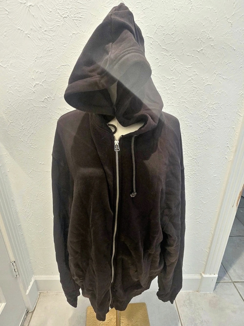 Good American Zip-Up Hoodie Brown Size 4